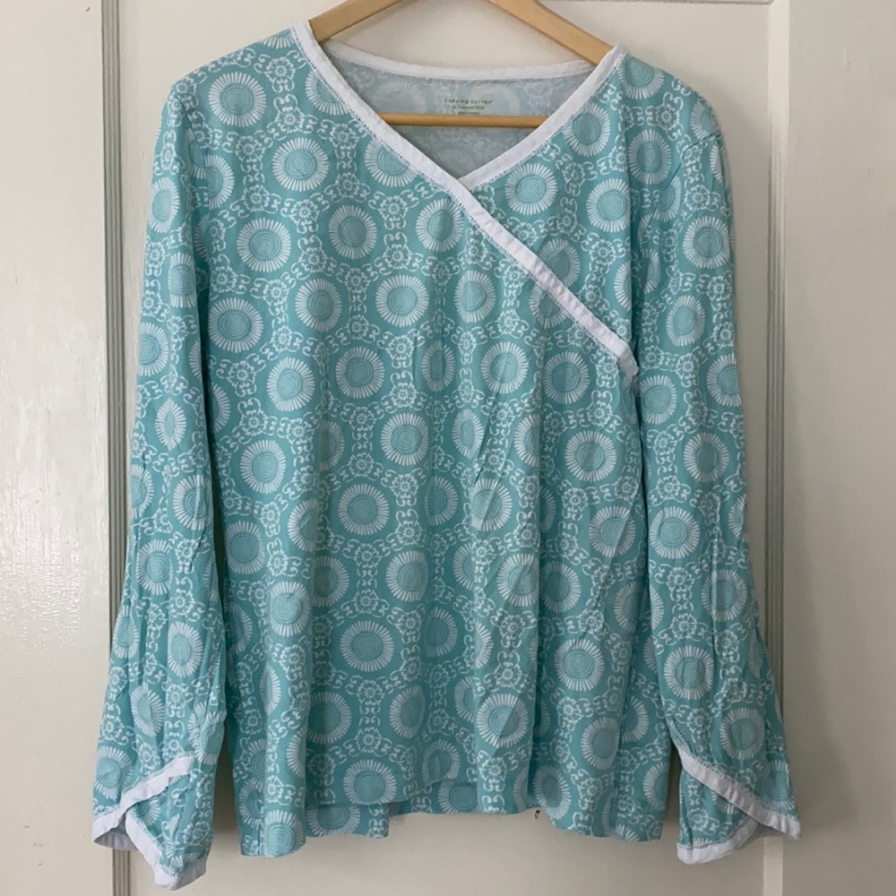 Green Cotton by Garnet Hill pajamas, size L